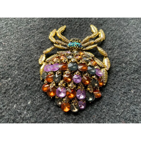 Spider Rhinestone LARGE Brooch - Picture 3 of 7